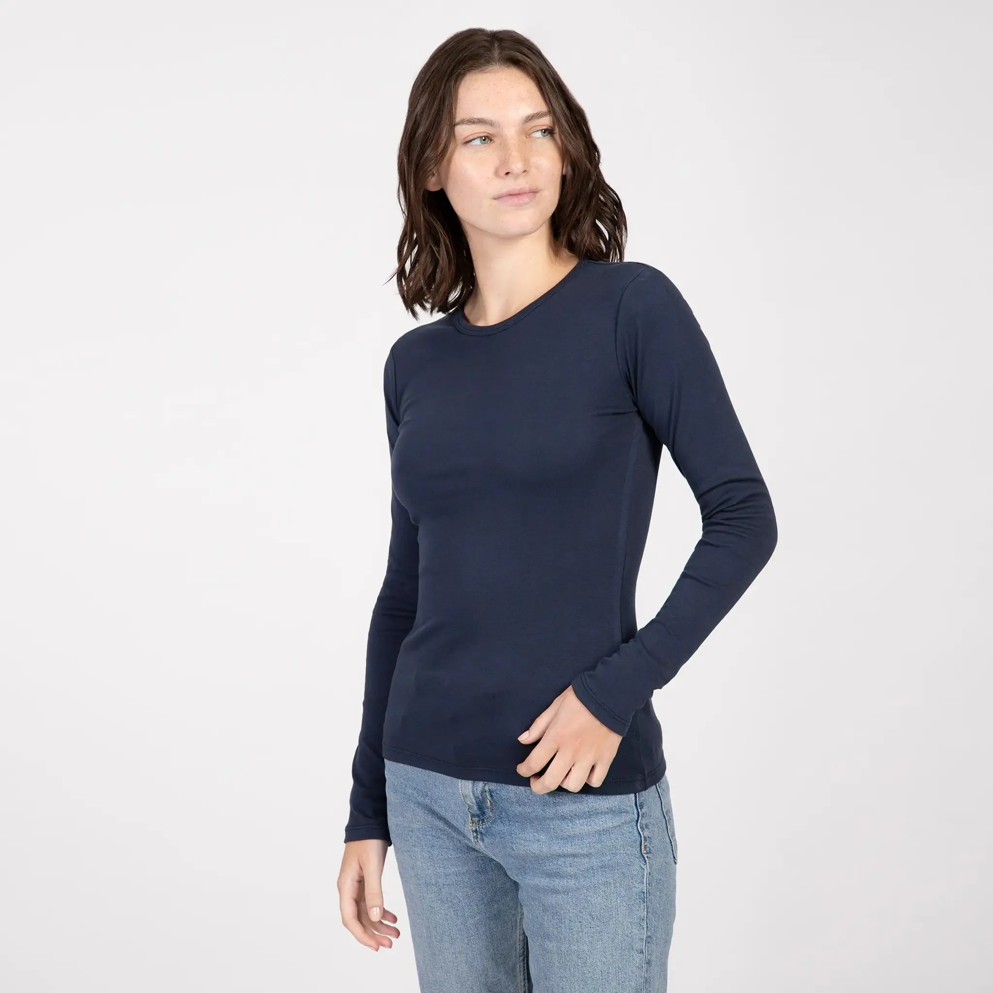 6 Pack - Women's Organic Pima Cotton Long Sleeve Shirts