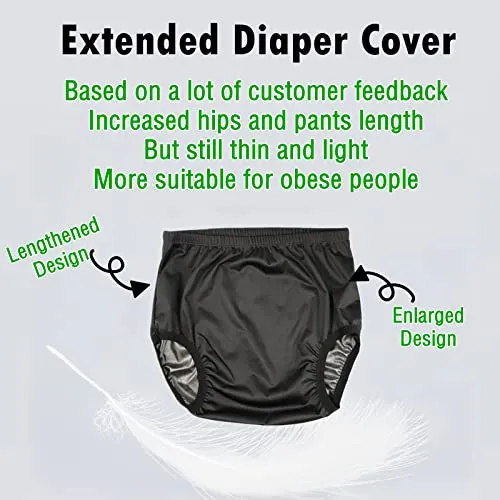 Adult Diaper Cover for Incontinence, Active Waterproof Latex Pants with A Lightly Absorbent Cotton Layer (Lengthened（No Cotton）, XL)