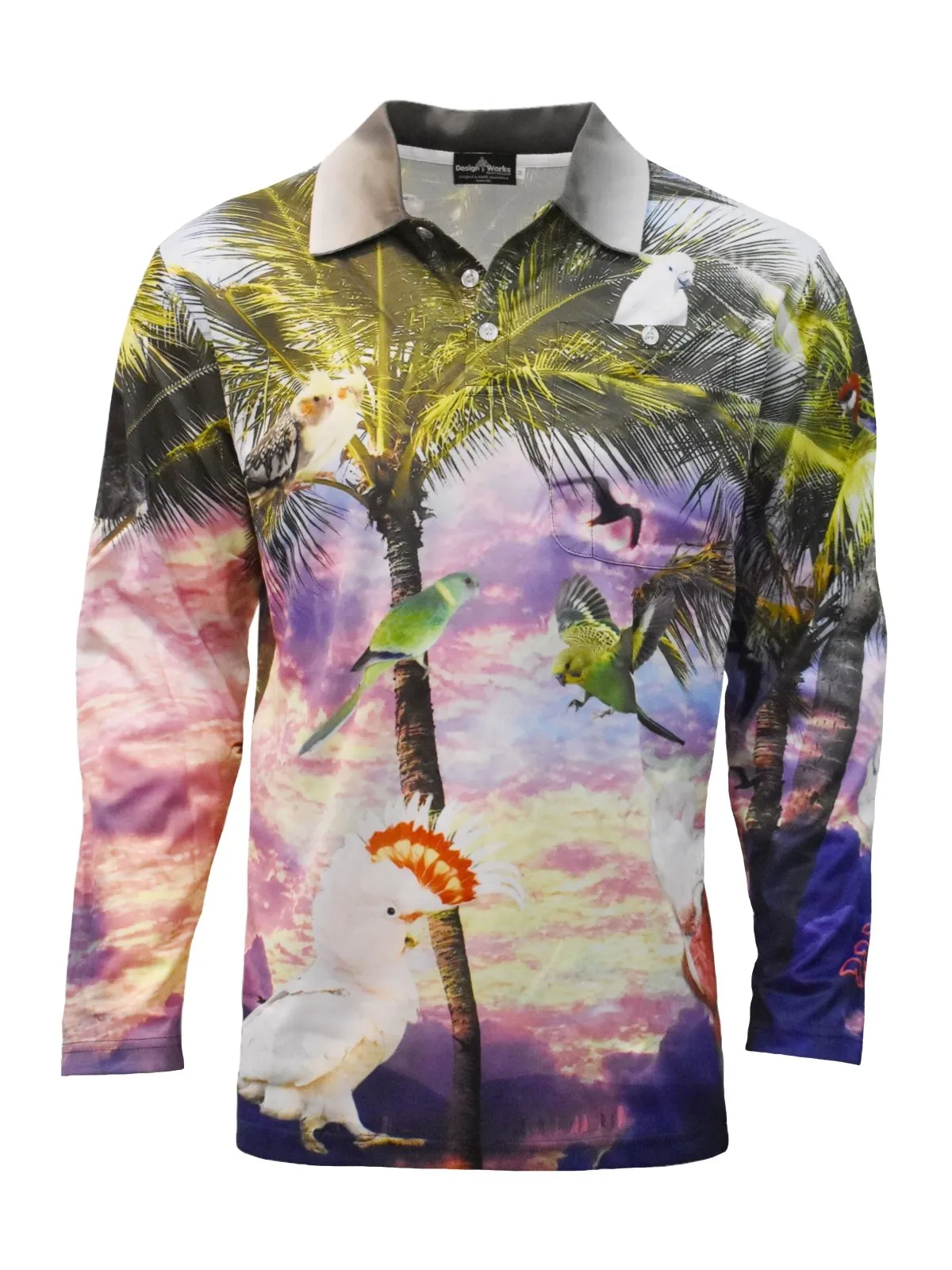 Adult Long Sleeve Sun Safe Shirts - Parrots