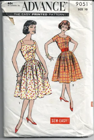 Advance 9051 Ladies Rockabilly Dress Vintage Sewing Pattern 1950s