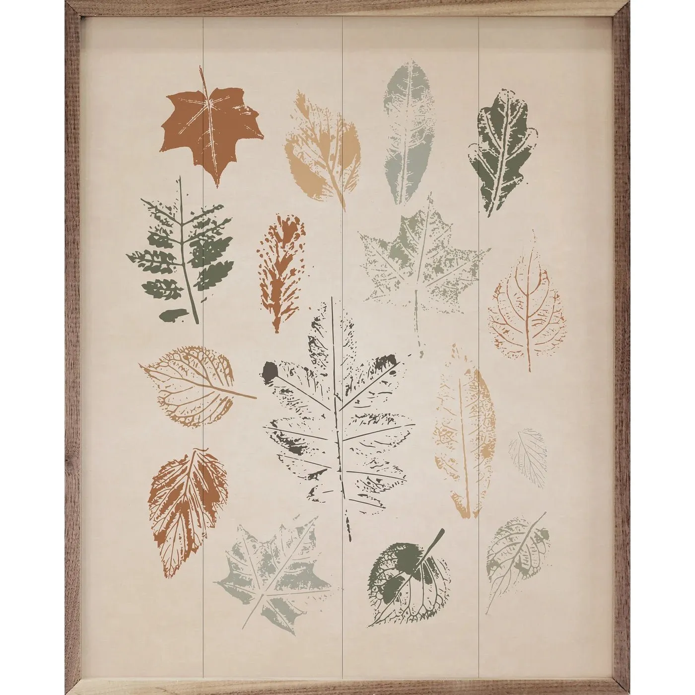 Assorted Leaves Wood Framed Print