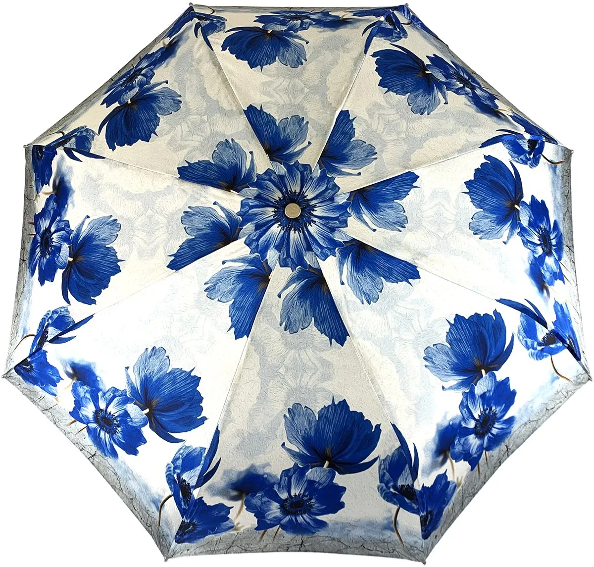 Beautiful Folding Umbrella With Blue Poppies