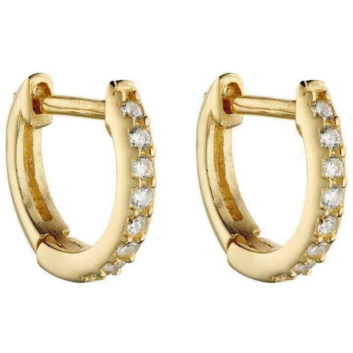 Beginnings Cubic Zirconia Hoop Earrings - Yellow Gold