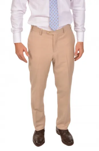 Beige Sport Fit Dress Pants