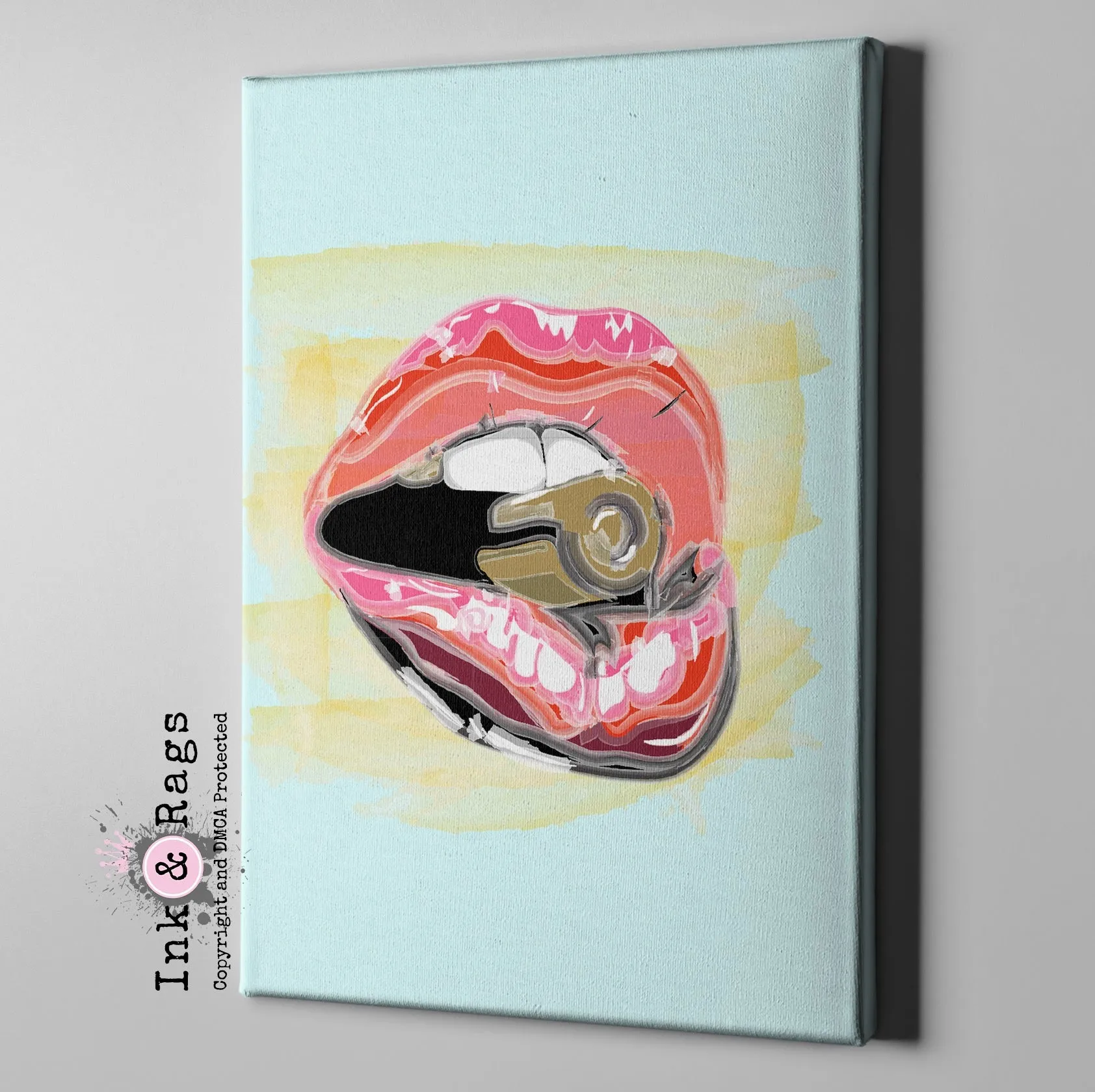 Bite the Bullet Pastel Lips Gallery Wrapped Canvas