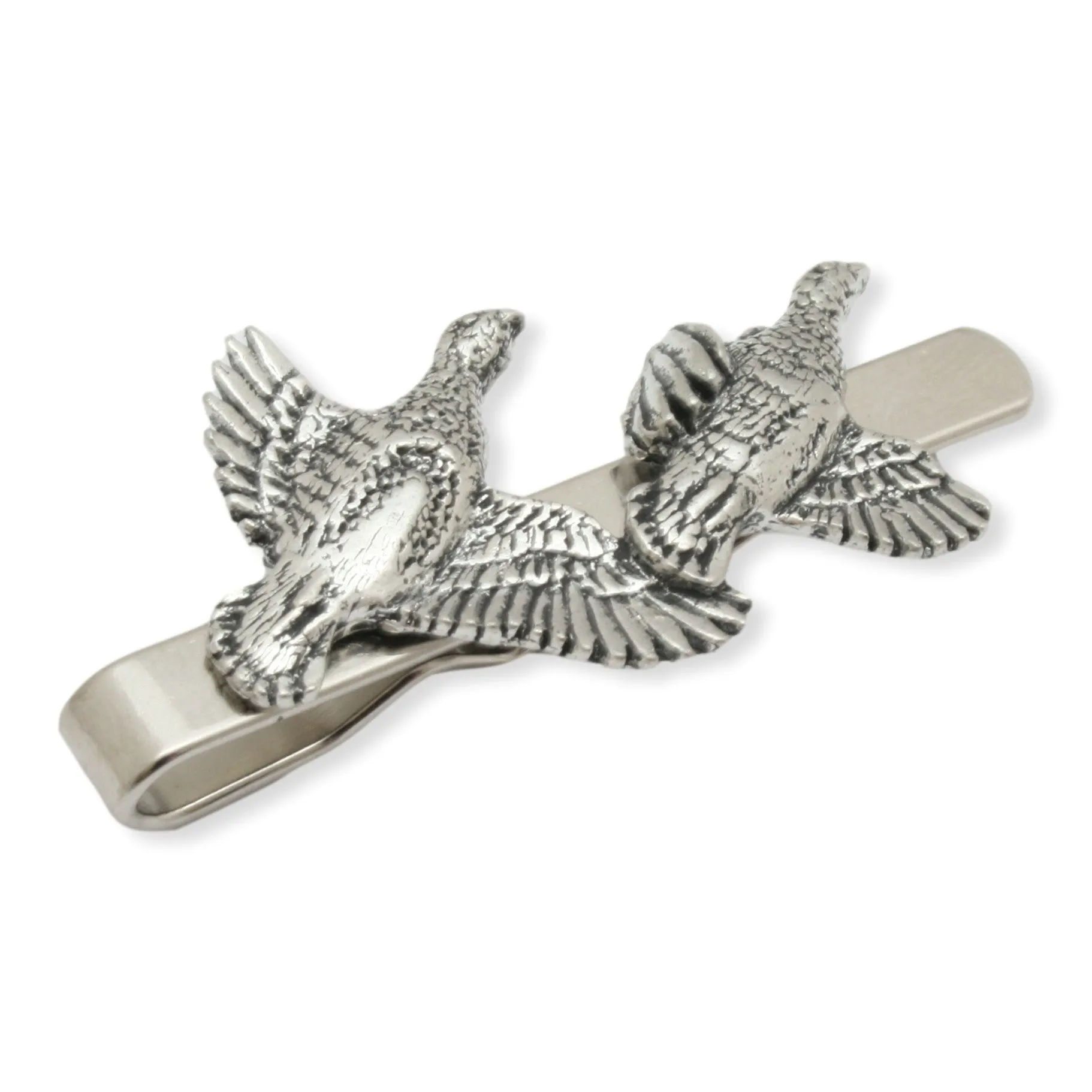 Brace of Partridge Tie Tac English Pewter