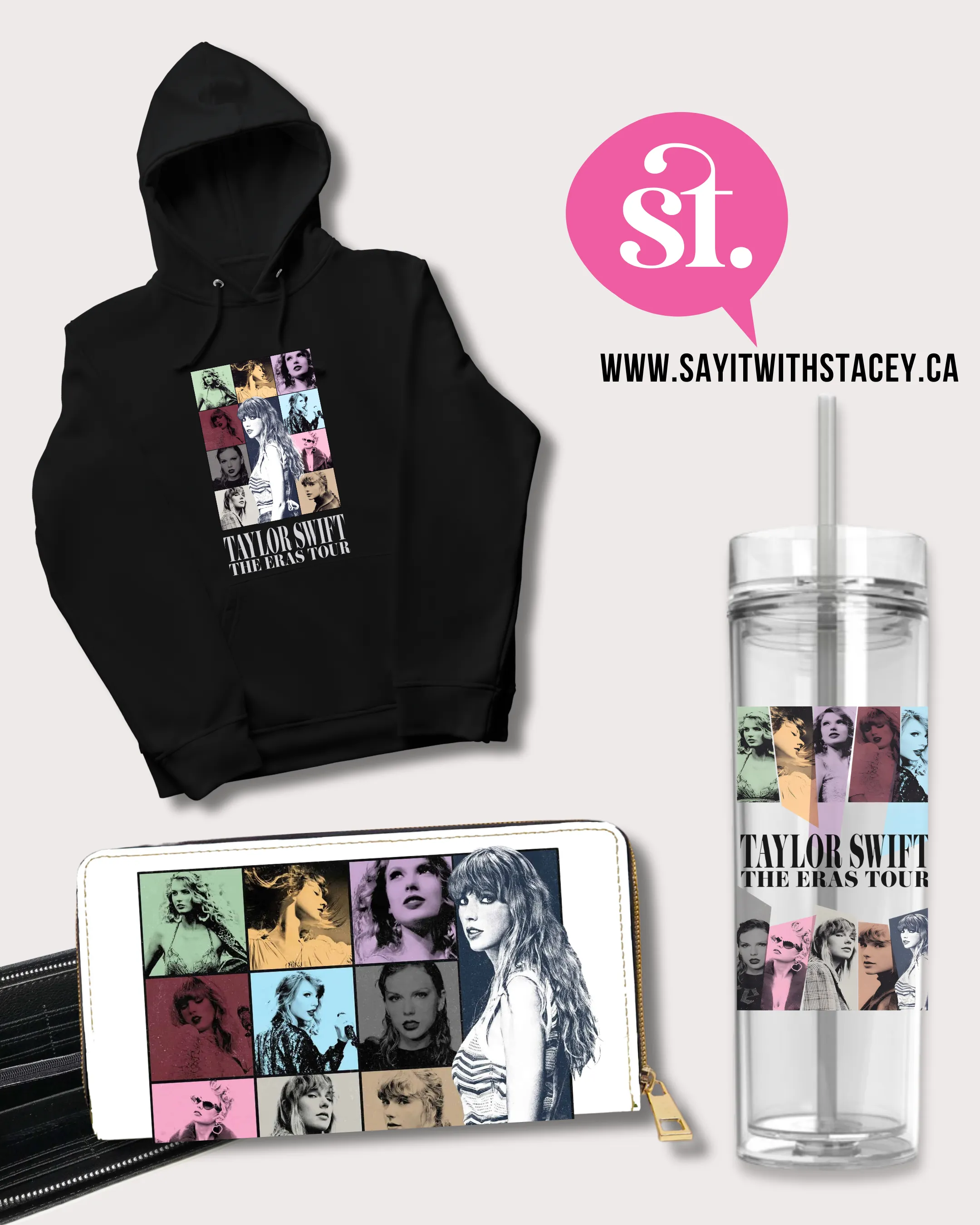 BUNDLE Taylor Swift Eras Crewneck or Hoodie YOUTH Fit - includes acyrlic tumbler & wallet