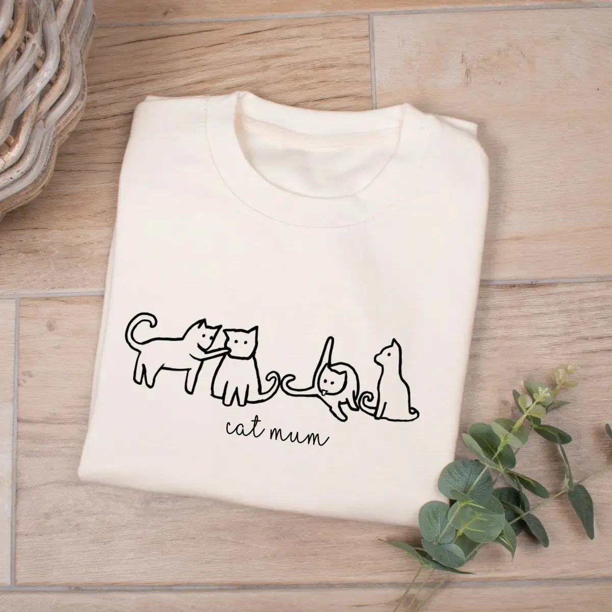 Cat Mum Sweater, Cat Jumper, Cat Love Sweater, Casual Ladies Sweater, Cat Casual Jumper, Cat Owner Gift, Line Art Jumper