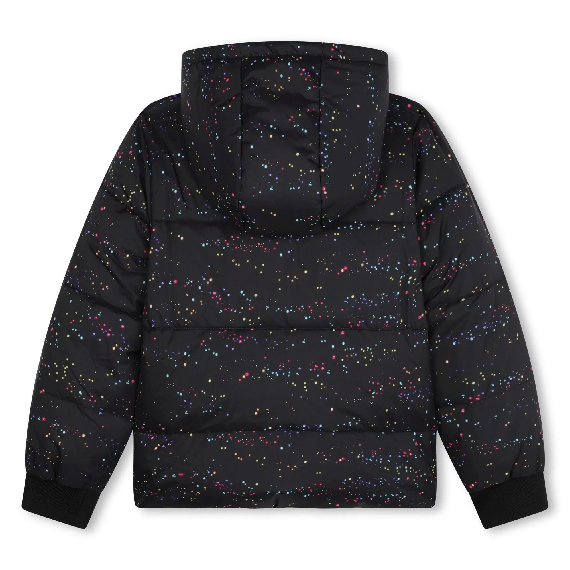 D60233-GIRLS REVERSIBLE HOODED JACKET -Black