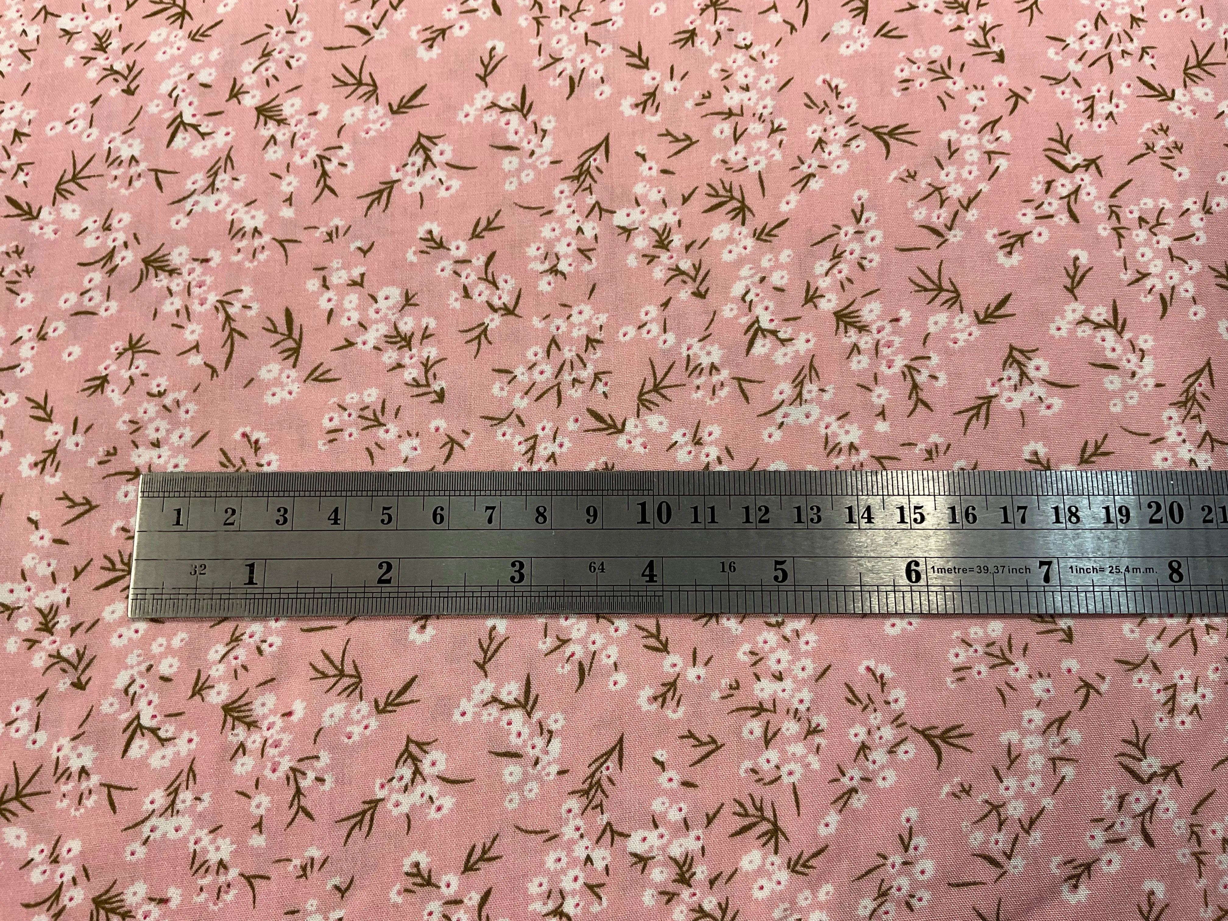 Dainty Flowers on Pink Viscose