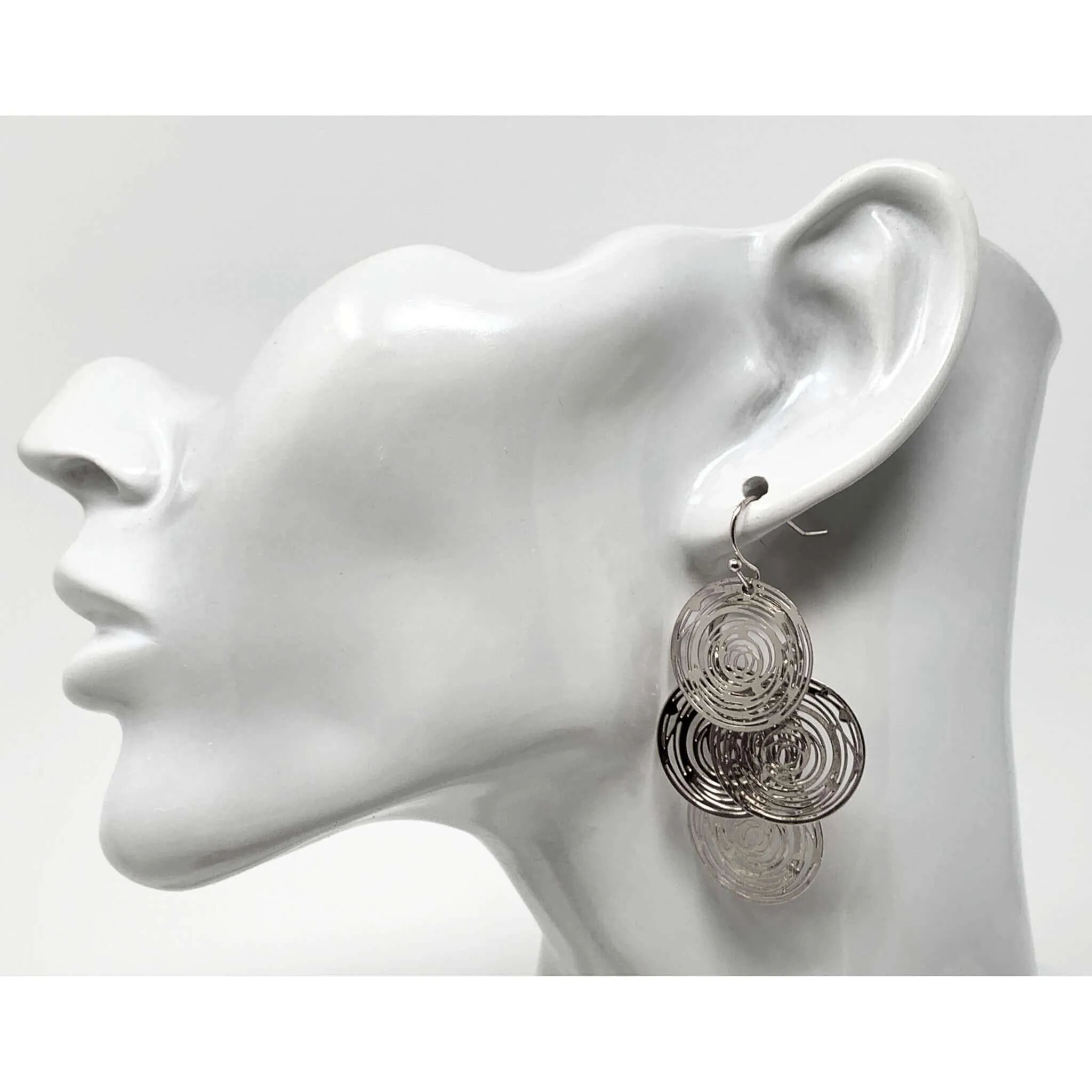 Dazzling Disc & Chandelier Earrings: Silver & Gold Elegance for Every Occasion