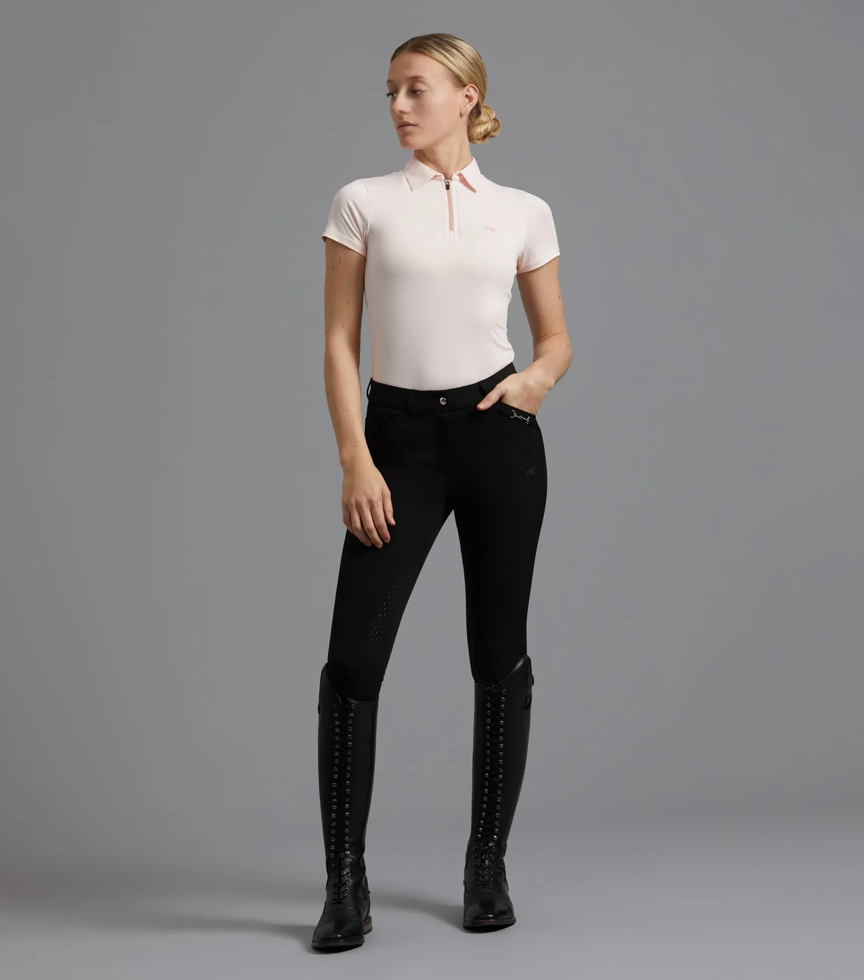 Delta Ladies Full Seat Gel Riding Breeches Black