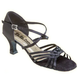 Go Go Dance Shoes, 9821, Black Satin, 2.5” Heel