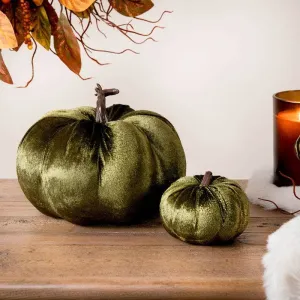 Green Velvet Pumpkin  - 18cm