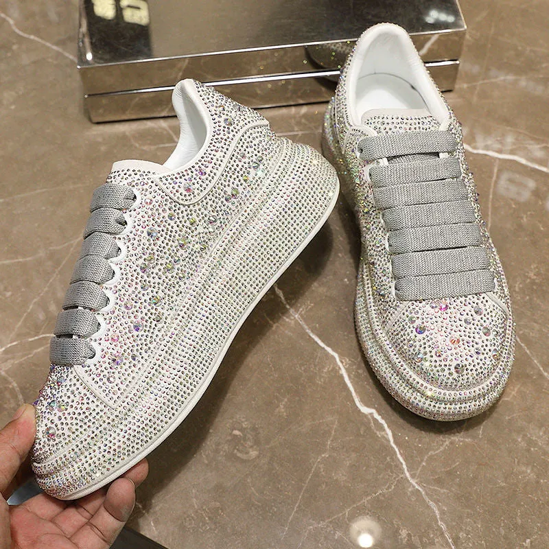 Iced Out Full Diamond Women's Shining Crystal Sneakers