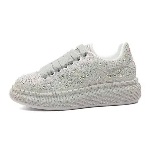 Iced Out Full Diamond Women's Shining Crystal Sneakers