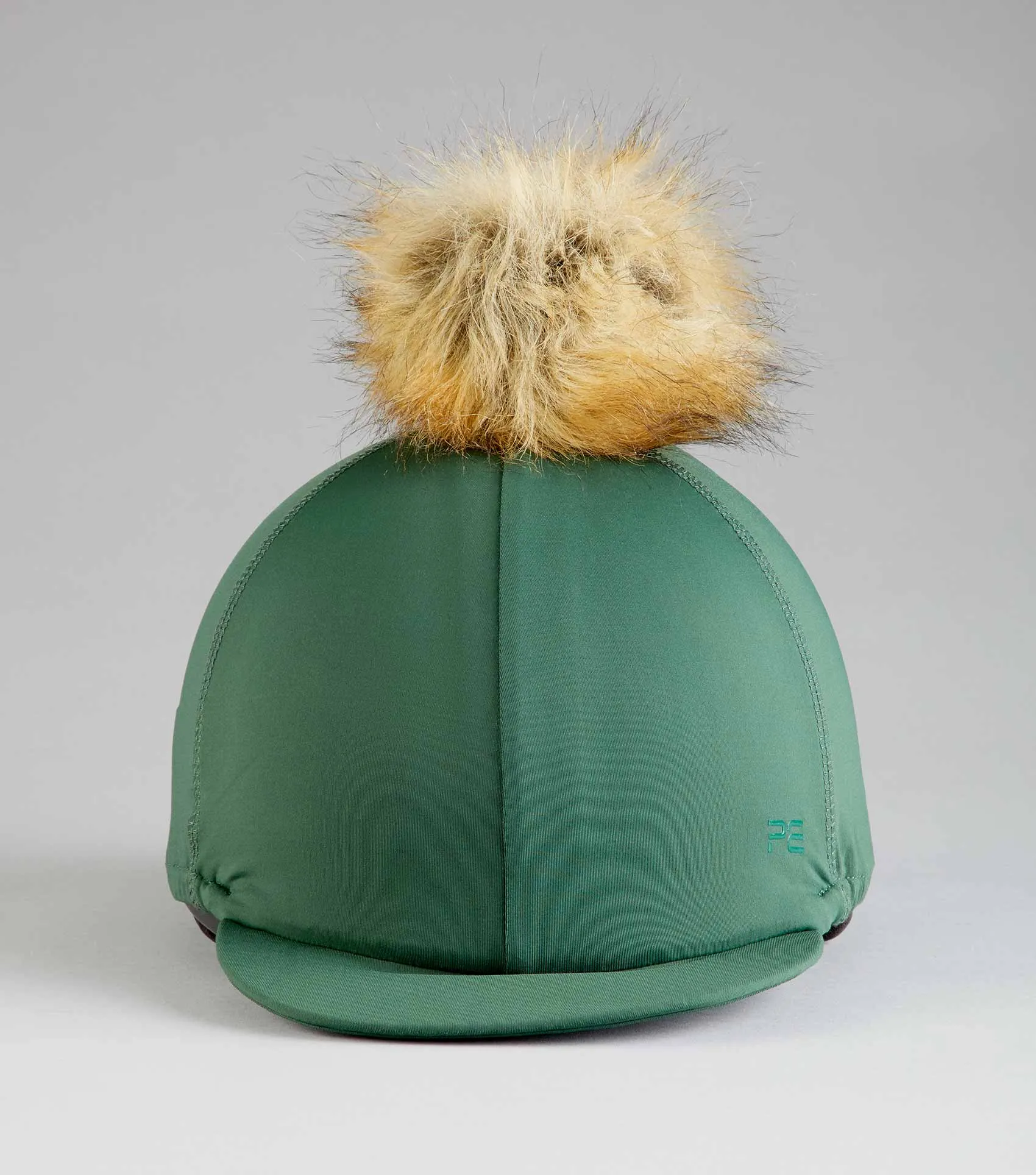 Jersey Hat Silk with Faux Fur Pom Pom Green