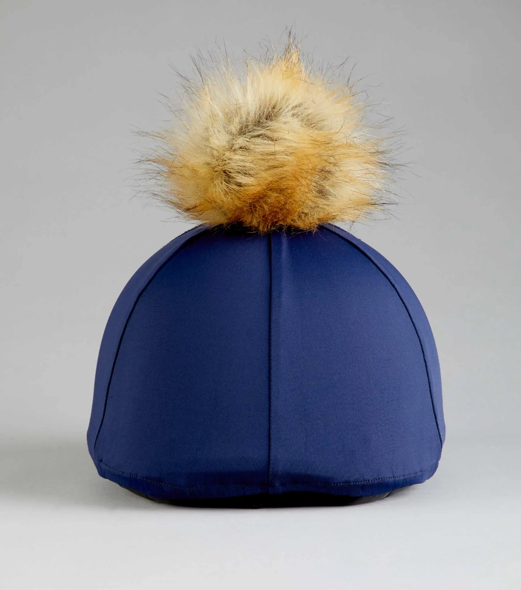 Jersey Hat Silk with Faux Fur Pom Pom Navy