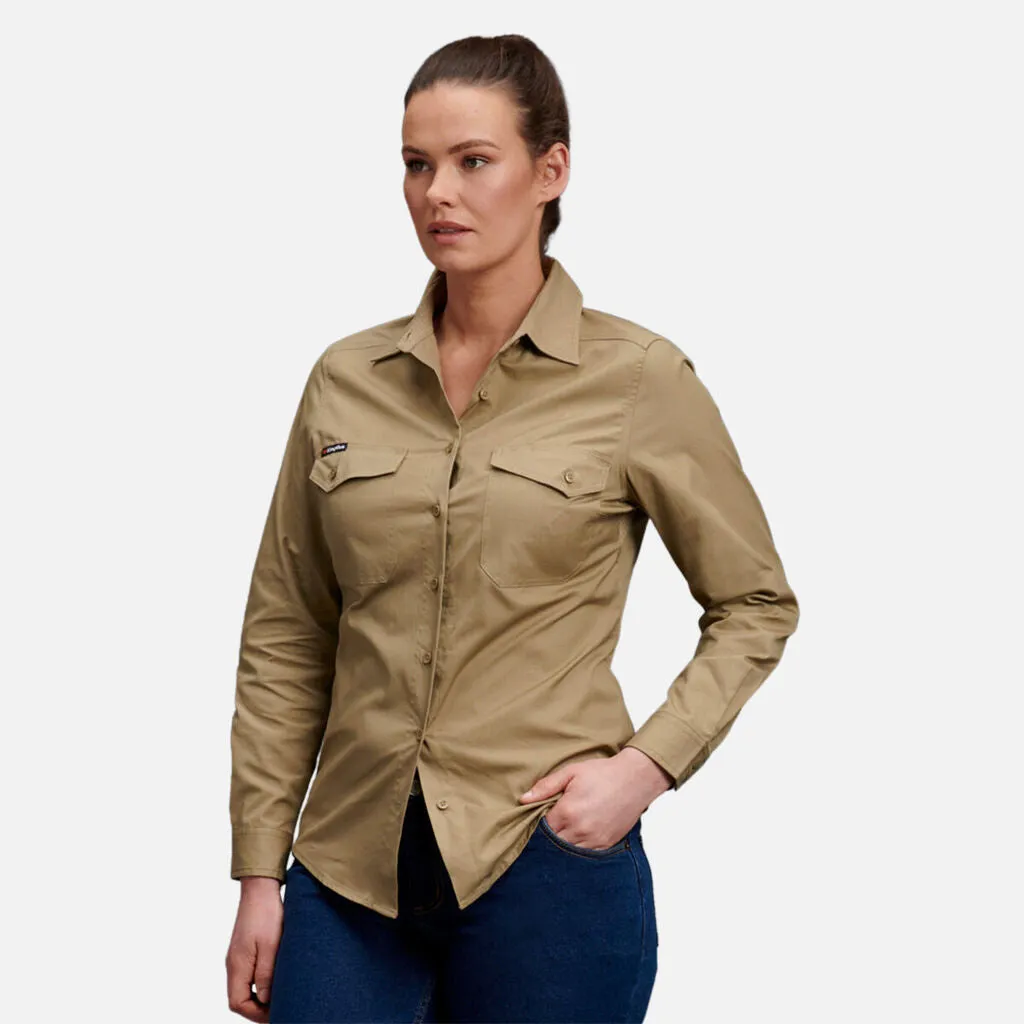 King Gee Women's Workcool 2 Long Sleeve Ripstop Work Shirt (K69880)