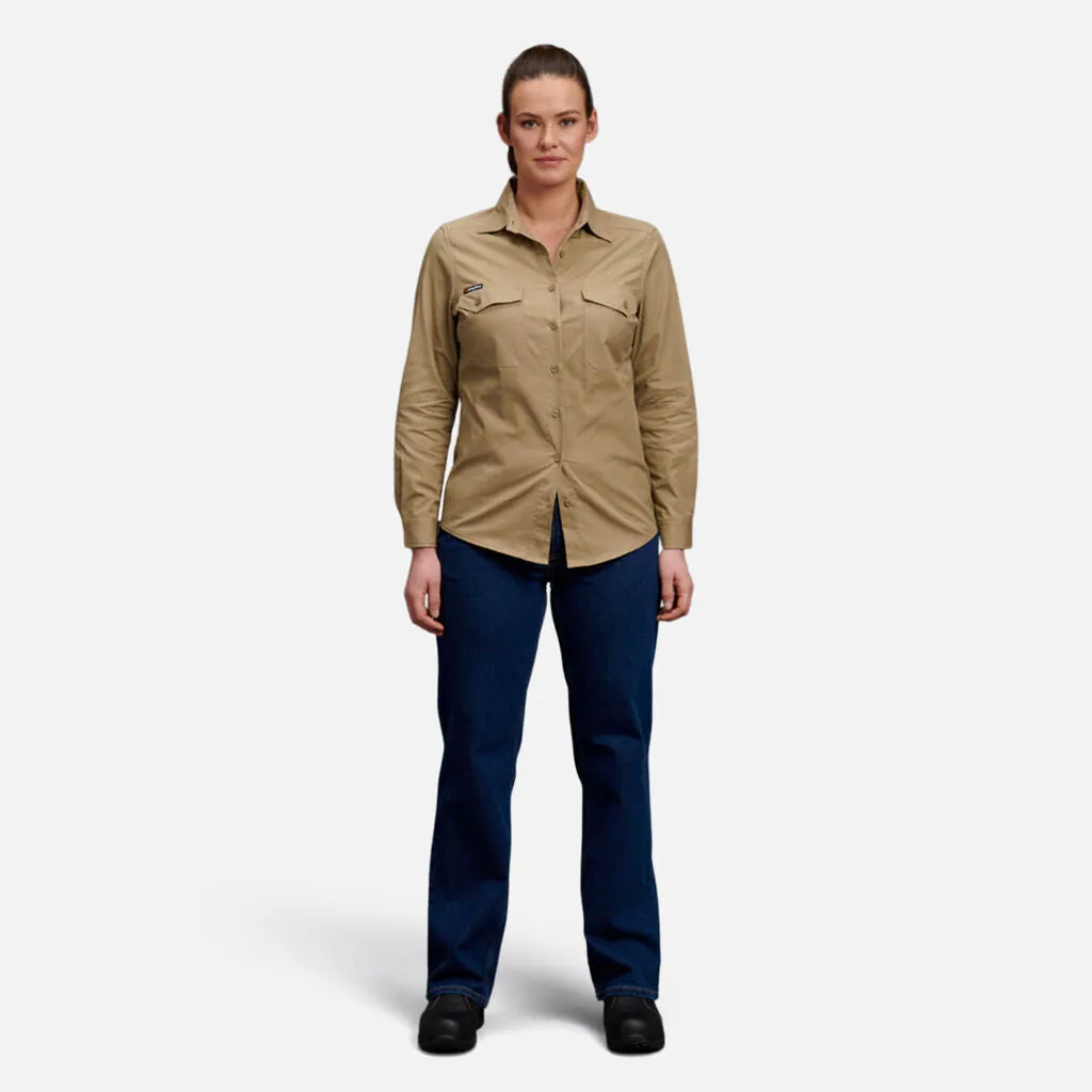 King Gee Women's Workcool 2 Long Sleeve Ripstop Work Shirt (K69880)