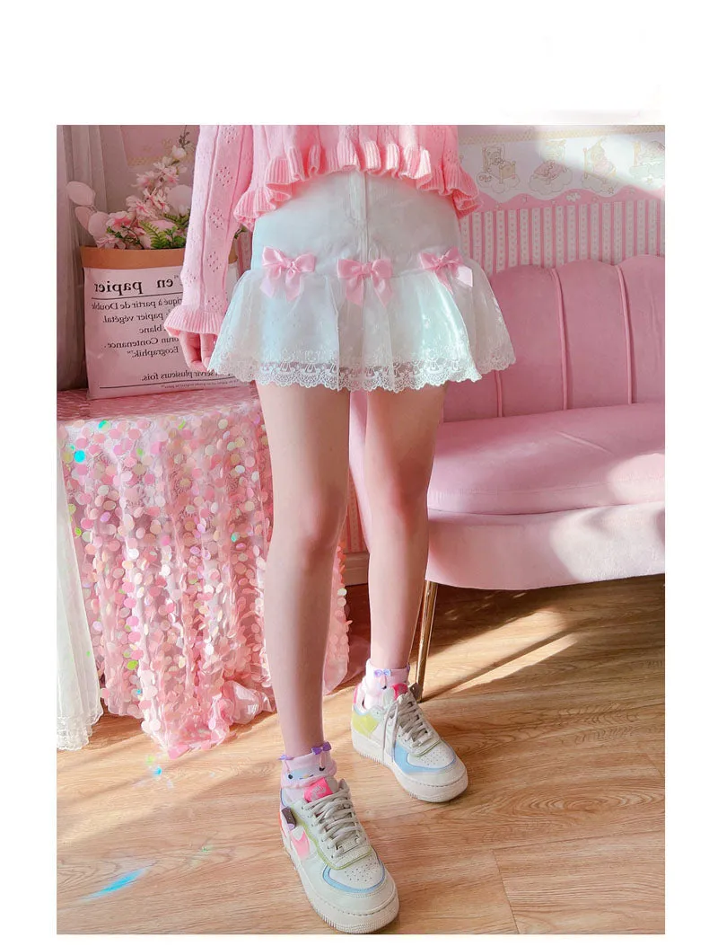 Lace Ribbon Lolita Skirt