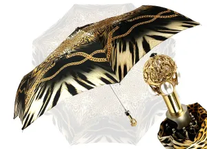 Leoparded Folding Umbrella With Chains