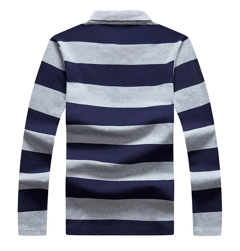 Long Sleeve Stripe Polo Style Shirt