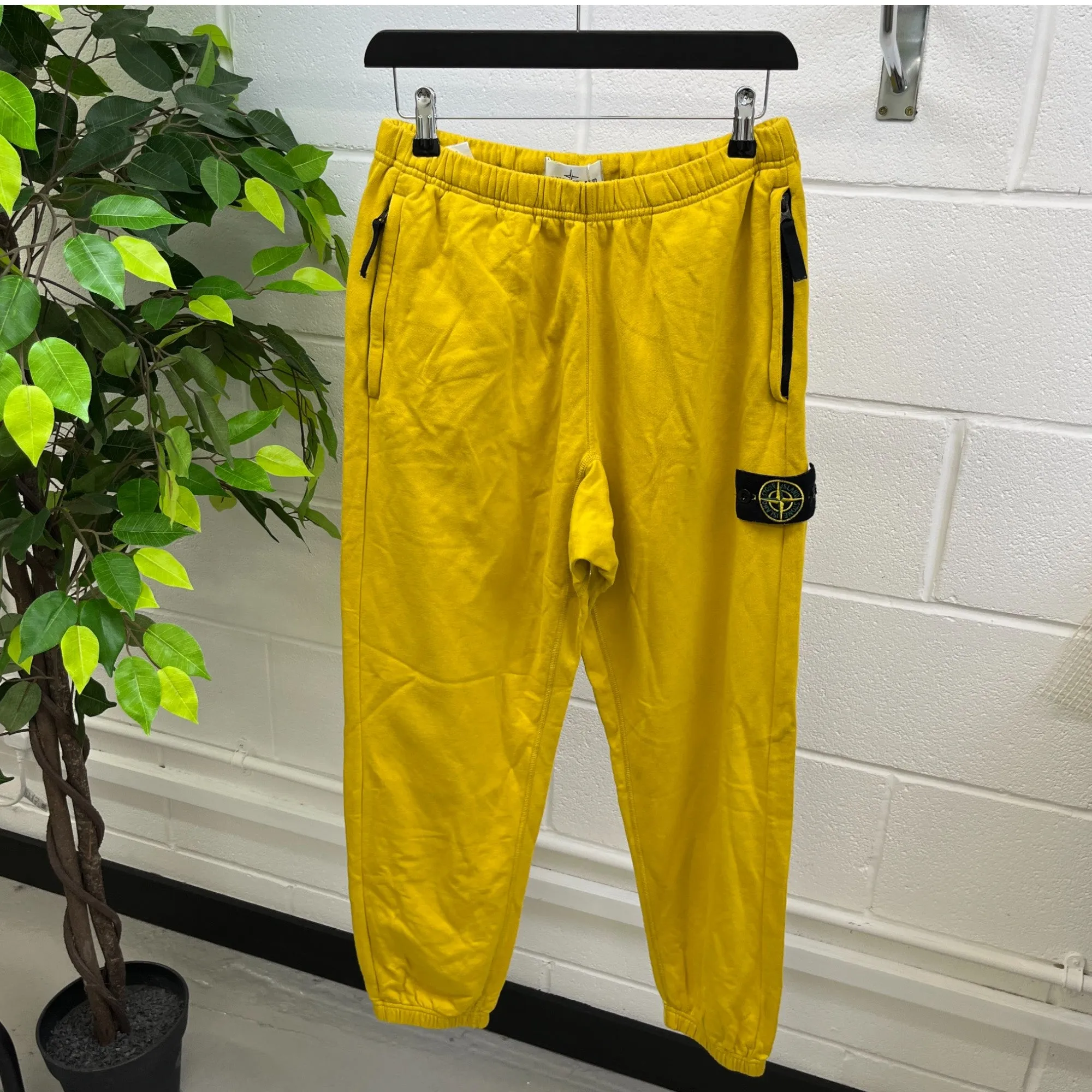 Men's Applique Logo Joggers Yellow Size S