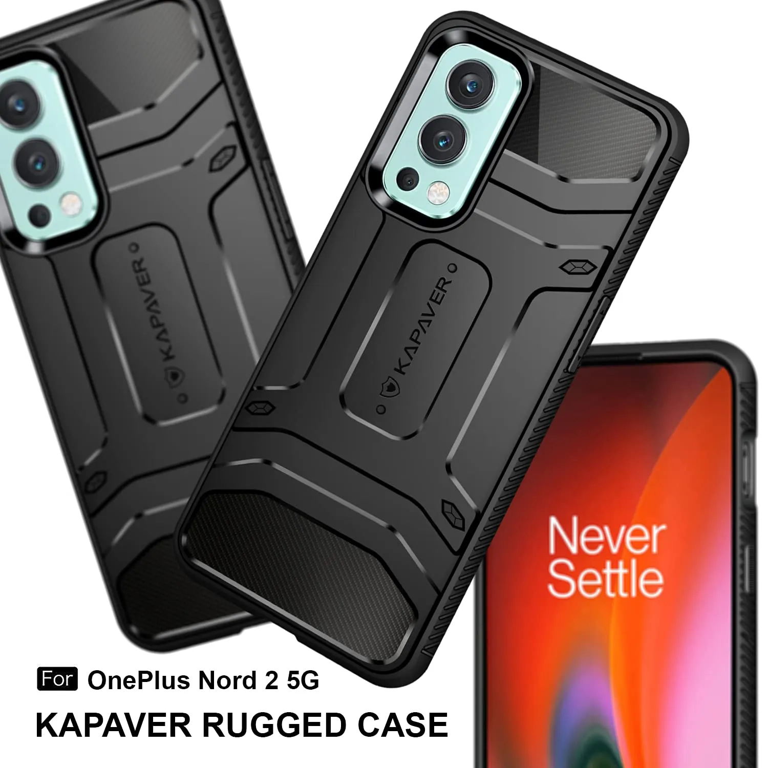 OnePlus Nord 2 5G Back Cover Case | Rugged - Black