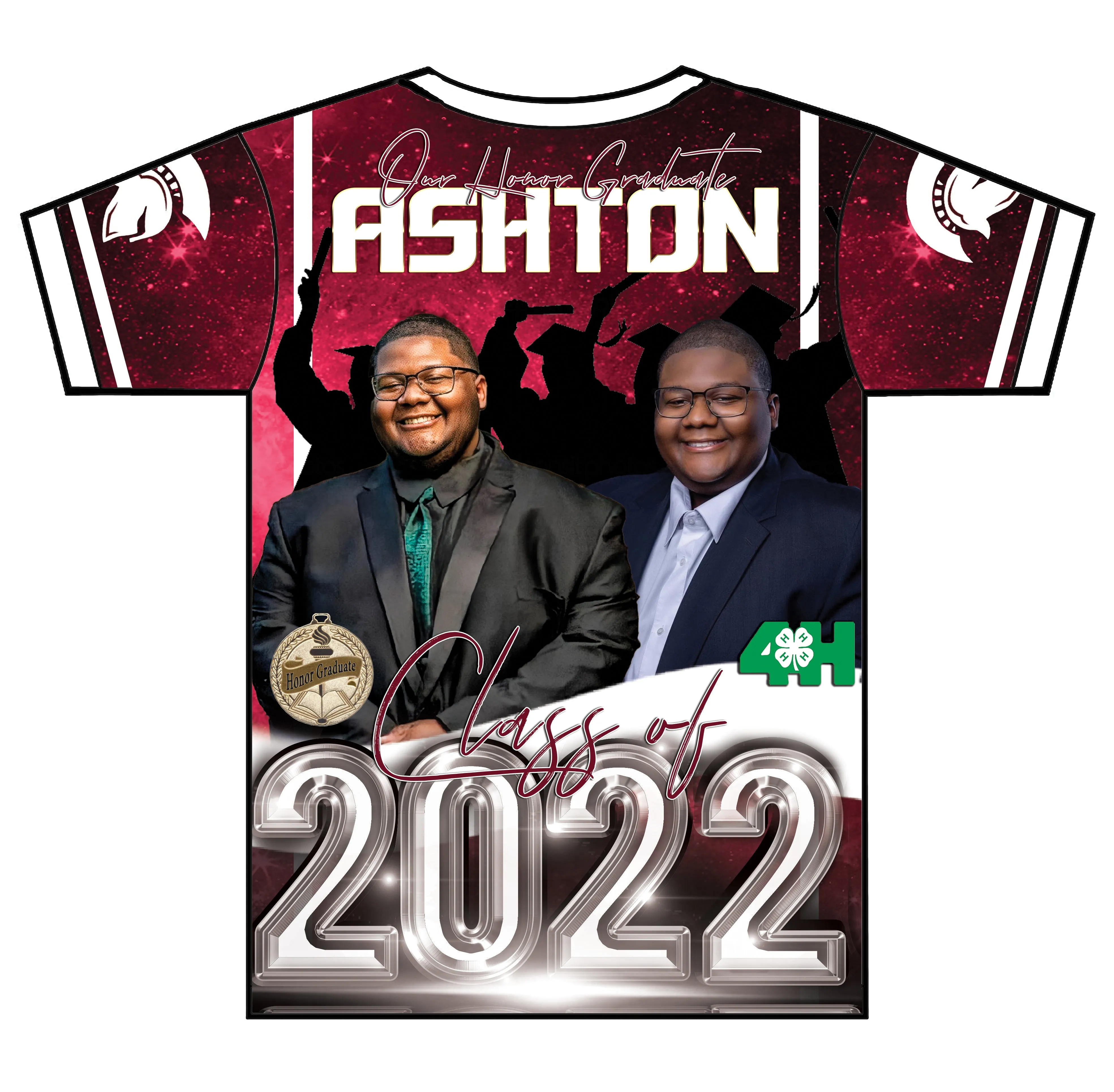 "Ashton" Custom Designed Graduation 3D shirt