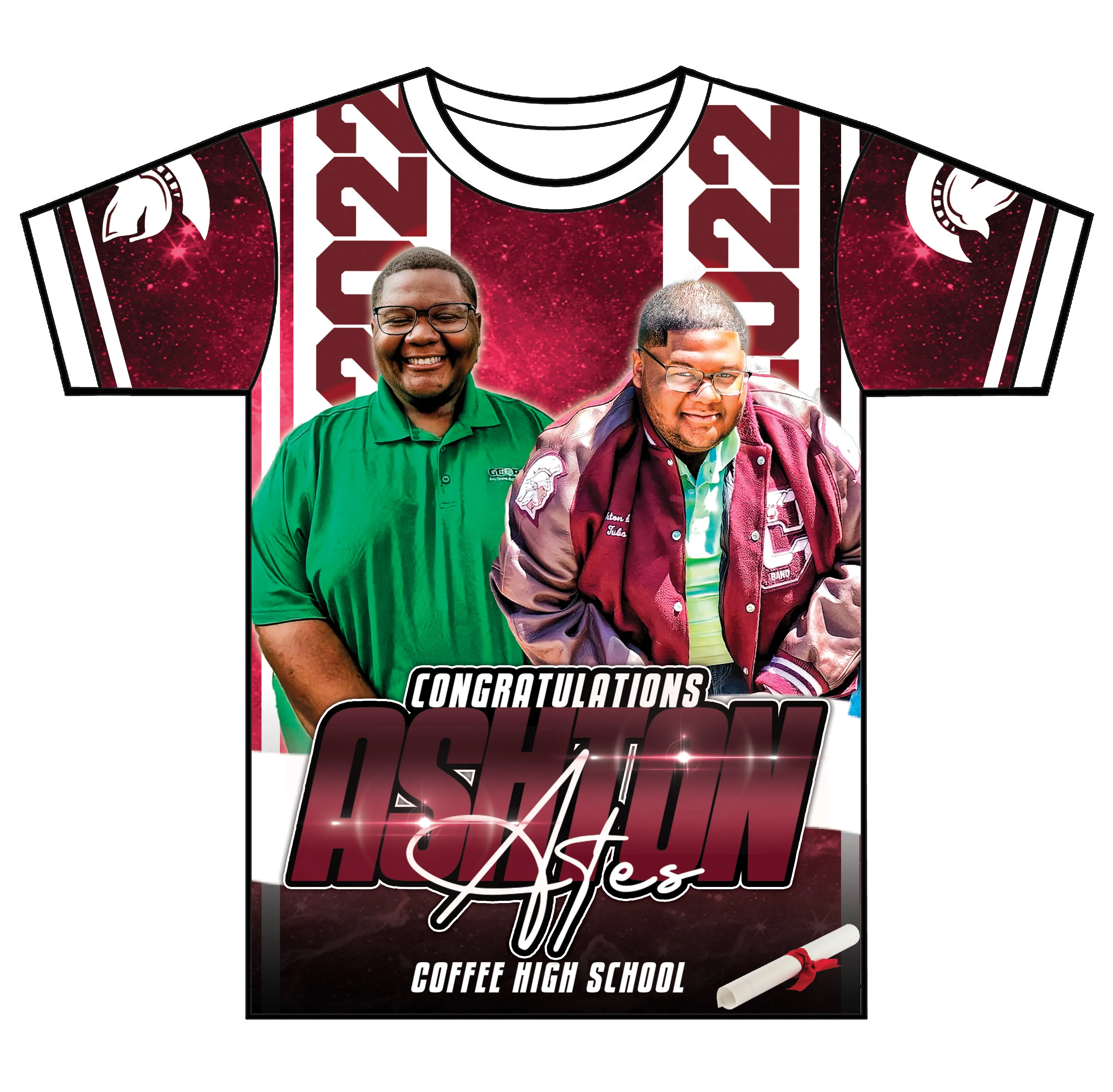 "Ashton" Custom Designed Graduation 3D shirt