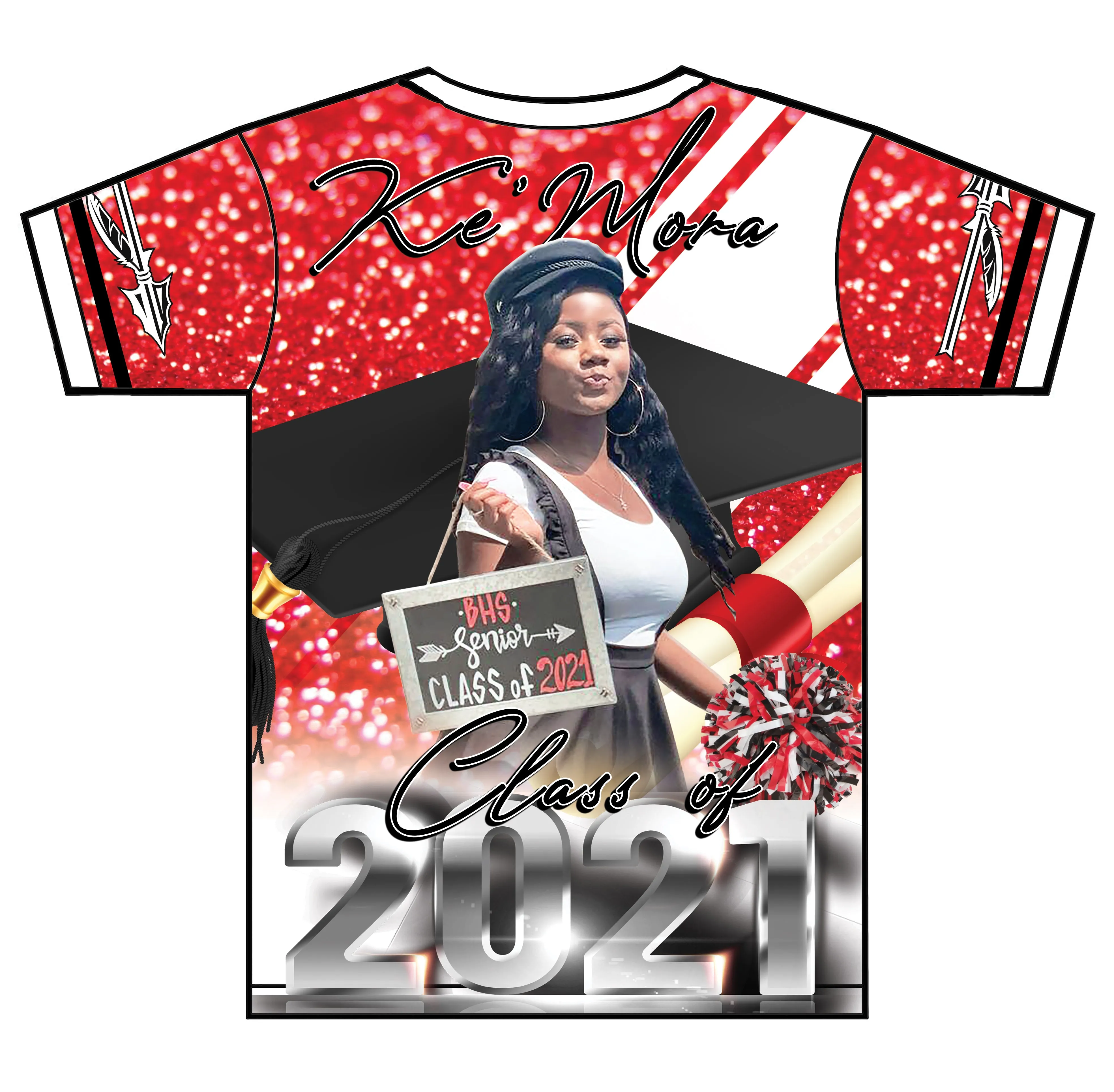 "Ke'Mora" Custom Designed Graduation 3D shirt