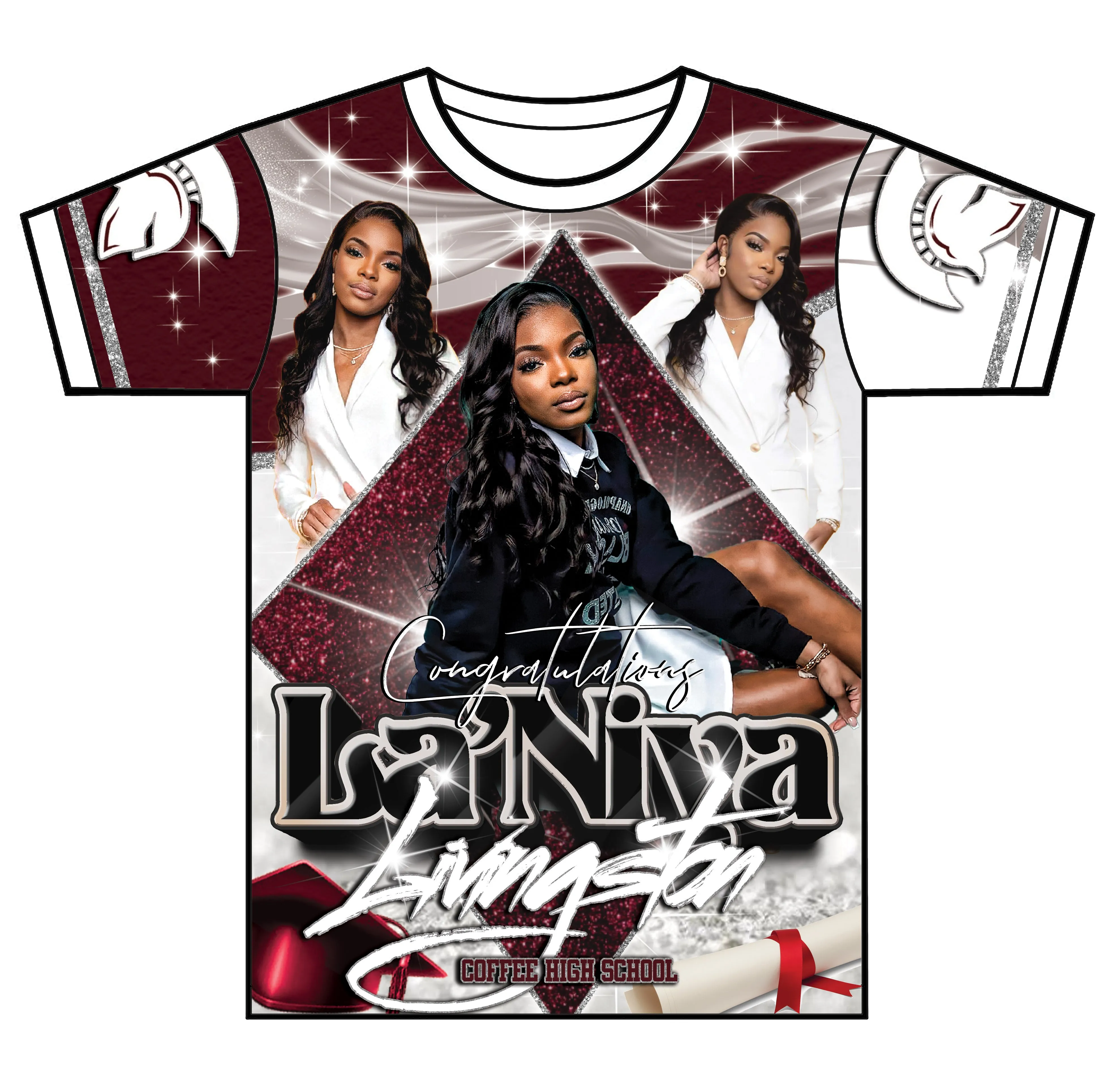 "La'Niya" Custom Designed Graduation 3D shirt