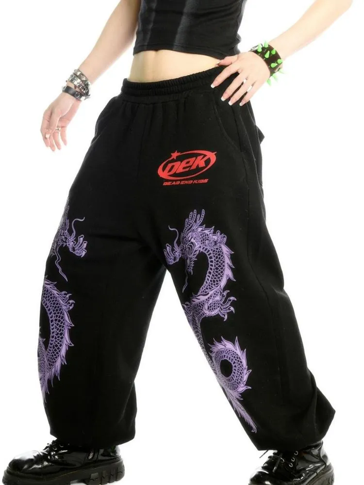 Ragon pattern street loose sports pants【s0000004465】