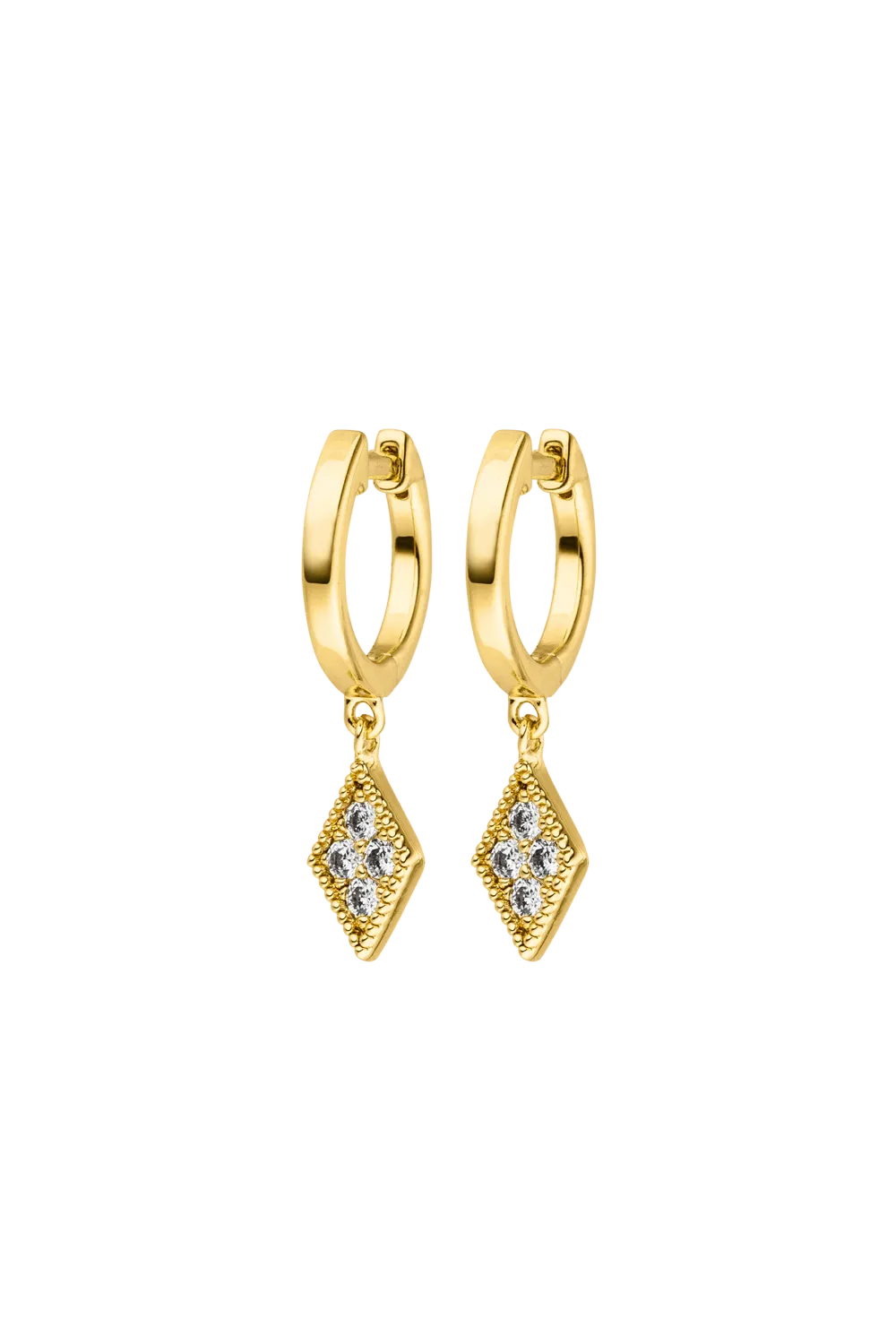 Rose Diamond Earrings 18K Gold Plated