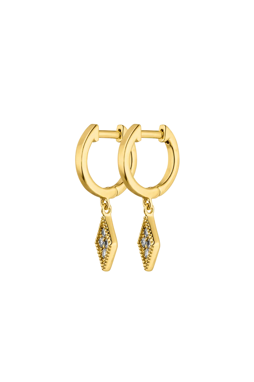 Rose Diamond Earrings 18K Gold Plated