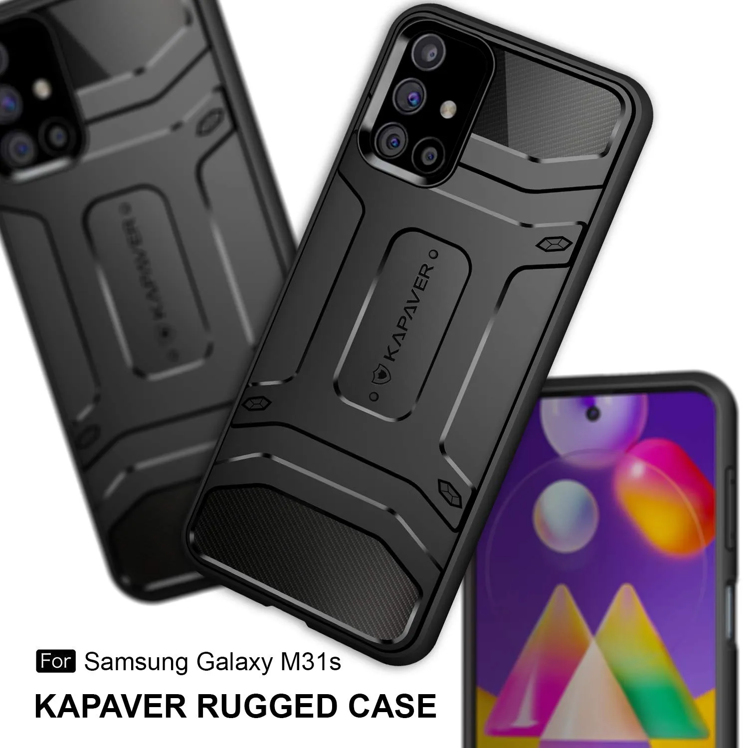 Samsung Galaxy M31S Back Cover Case | Rugged - Black