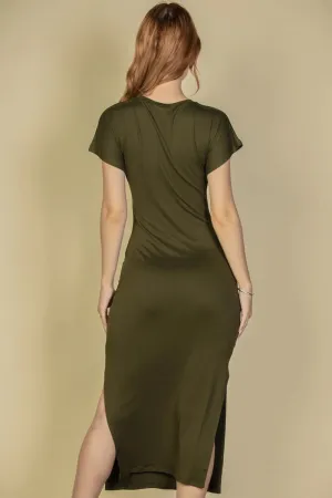 Tie Front Side Slit dress