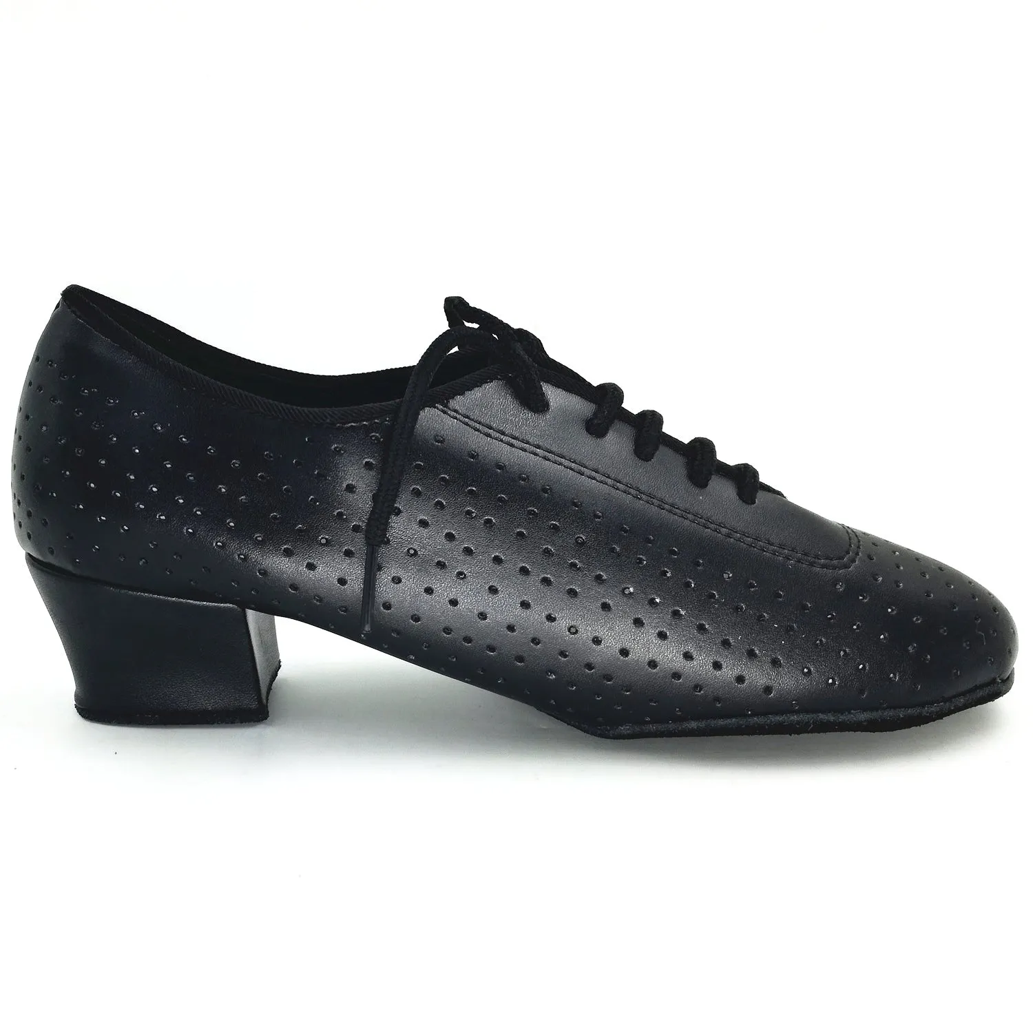 Women Ballroom Dancing Shoes Ladies Tango Latin Practice Dance Shoe Suede Sole Lace-up Closed-toe Split-sole Black